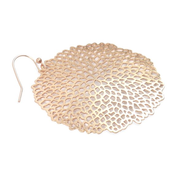 SEA CORAL ROUND FILIGREE HOOK EARRINGS - GOLD - Picture 2 of 3